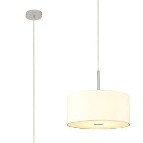 DK0135  Baymont 40cm Pendant 1 Light Polished Chrome, Ivory Pearl, Frosted Diffuser